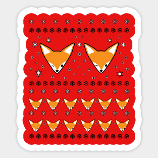 Fox winter Sticker